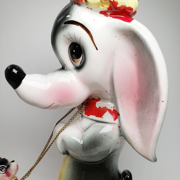 Vintage Kitsch Basset Hound Dog Chain Figurine Set Artmark Anthropomorphic - Picture 13 of 16